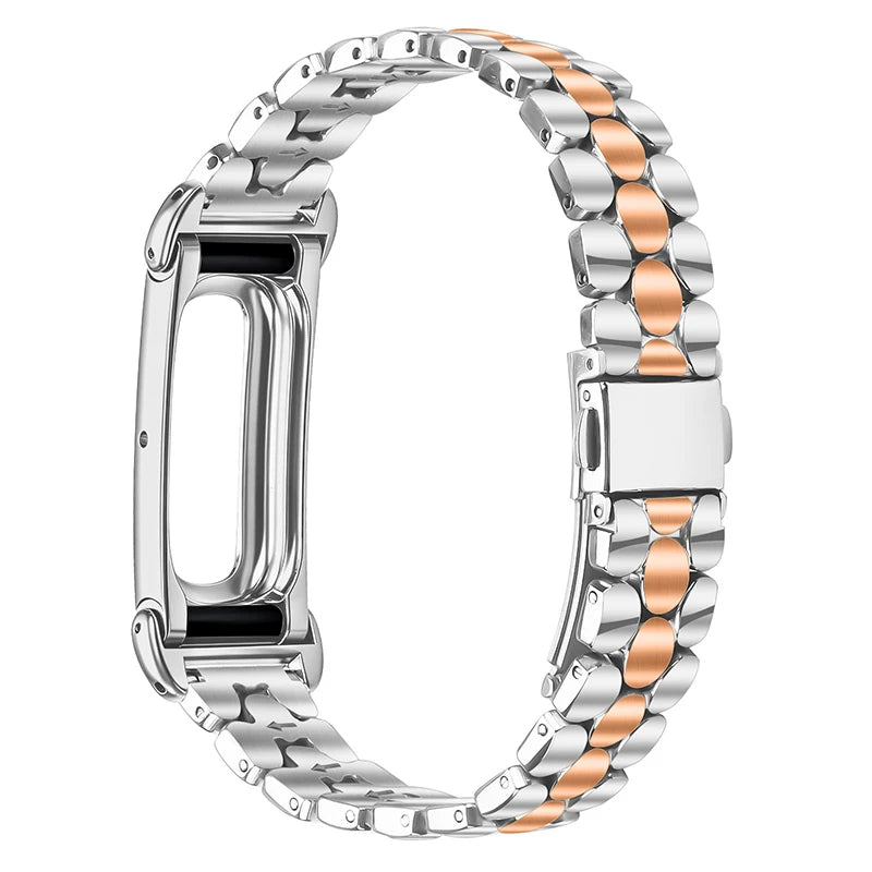 Stainless Steel Adjustable Bracelet with Fold-Over Safety Clasp for Google Fitbit Air
