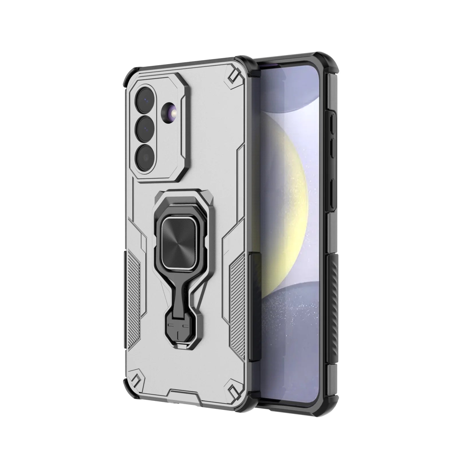 Samsung Galaxy A57 Magnetic Armor Case With Metal Ring Stand