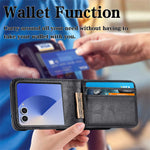 Samsung Galaxy Z Flip 7 PU Leather Protective Case with Built-in Card Holder