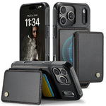 2-in-1 Detachable Business PU Leather MagSafe Case with RFID Card Slot for iPhone 17 Series