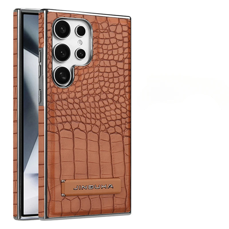 Premium Electroplate Leather Case for Samsung Galaxy S25 Series