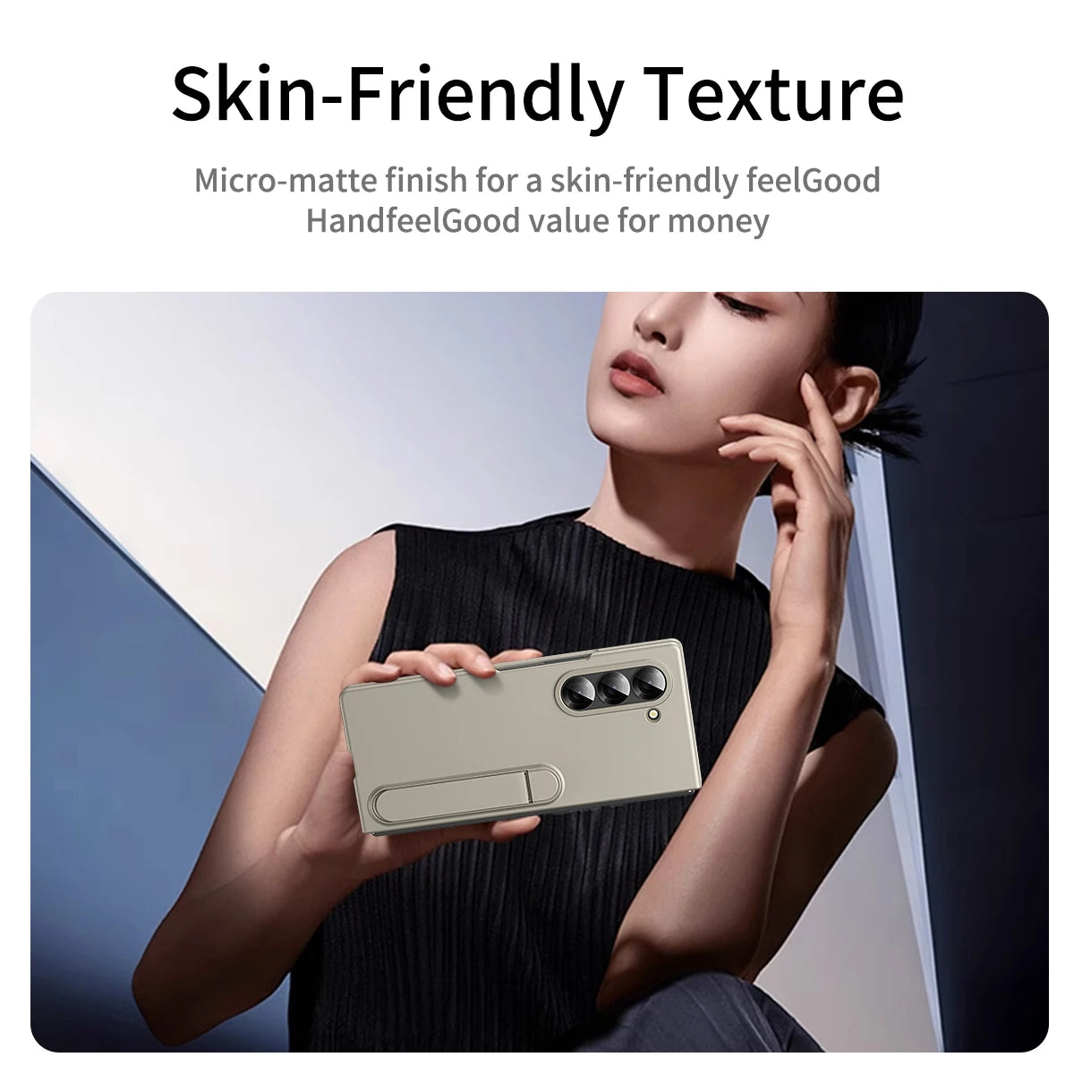 Skin-Feel Shockproof Case with Holder for Samsung Galaxy Z Fold 6