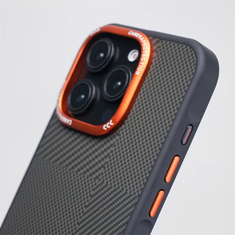 Carbon Fiber Matte MagSafe Phone Case for iPhone 15 Series