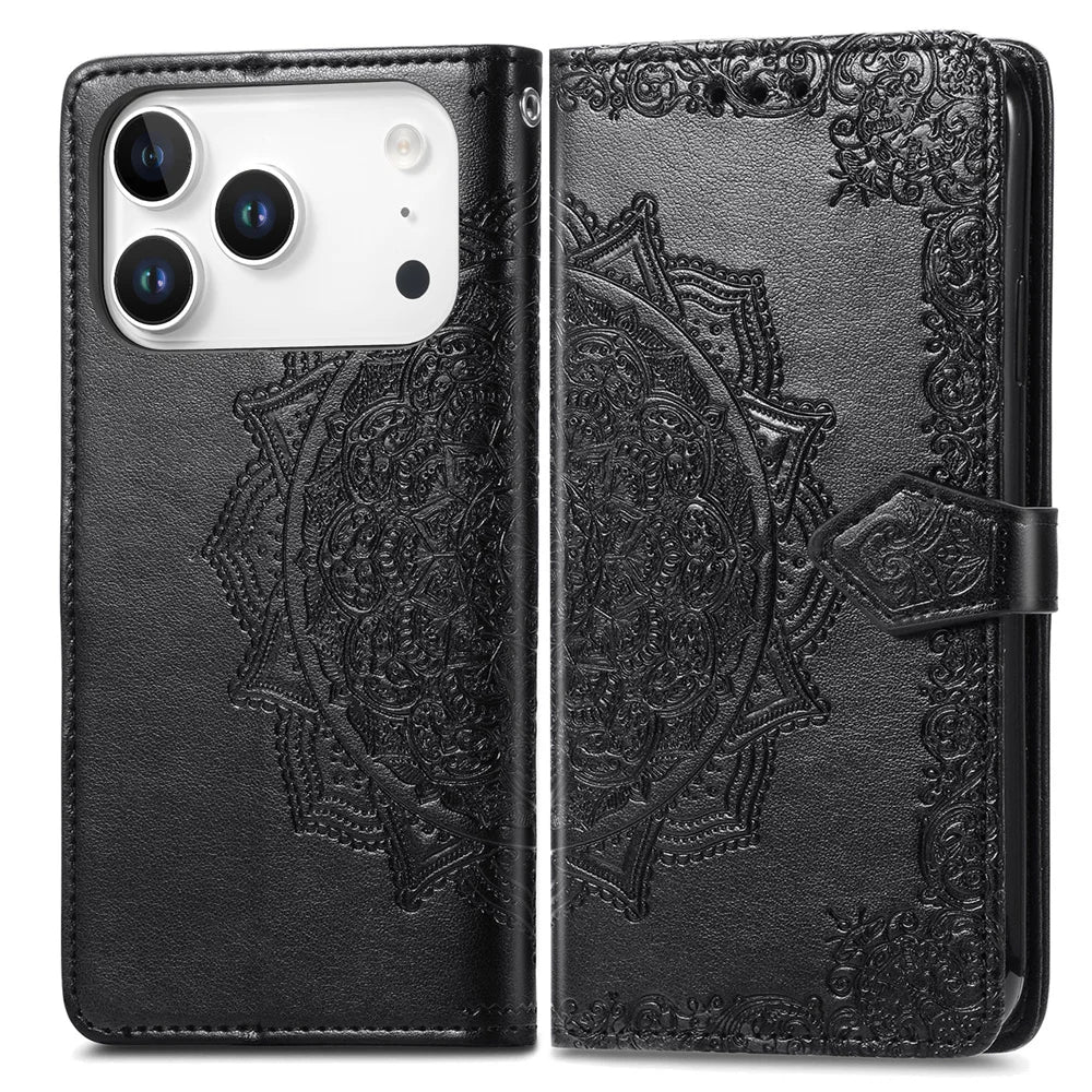 iPhone 17 Series Purse-Style Flip Leather Wallet Case with Card Slots & Stand