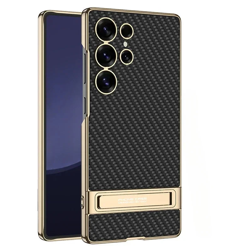 Shockproof Electroplated Leather Case for Samsung Galaxy S25 Ultra