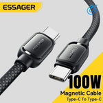 Essager 100W USB-C PD Magnetic Charging Cable With Anti-Winding Cord