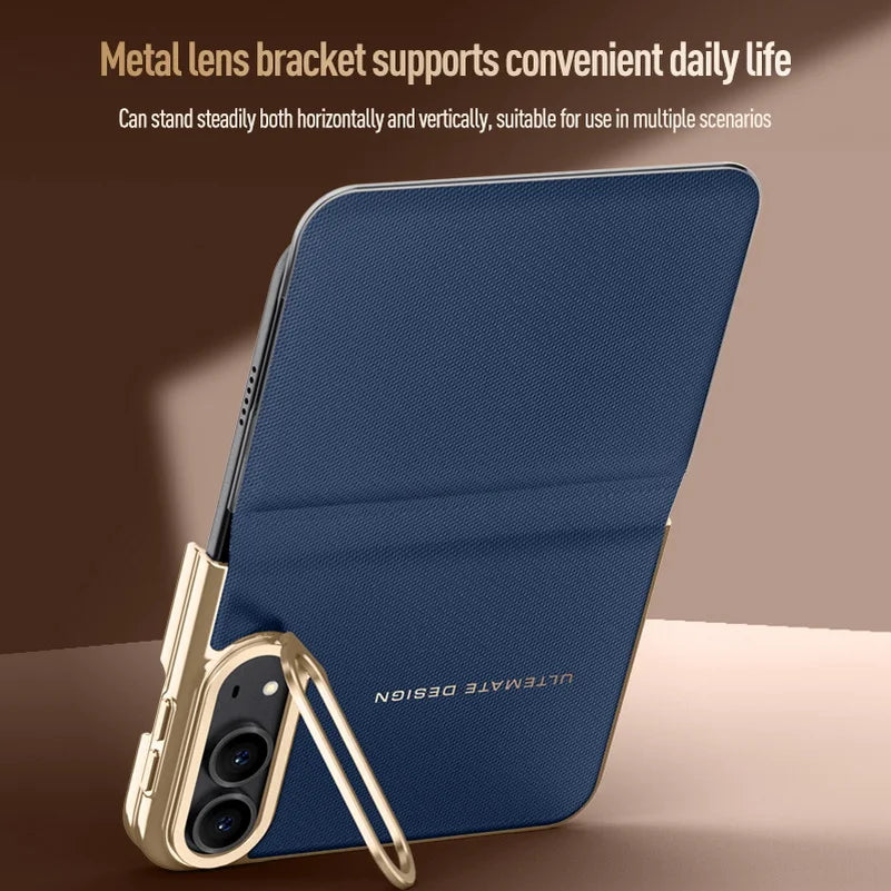 Leather Flip Case with Automatic Magnetic Closure for iPhone Duo