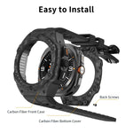 Luxury Carbon Fiber Case & Rubber Strap for Samsung Galaxy Watch Ultra and Samsung Galaxy Watch Ultra (2025)