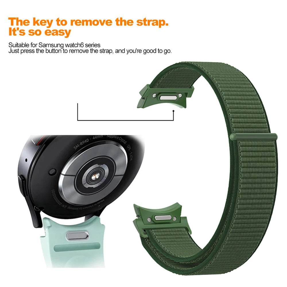 Breathable Nylon No-Gap Sport Band for Samsung Galaxy Watch 6 & Galaxy Watch 6 Classic