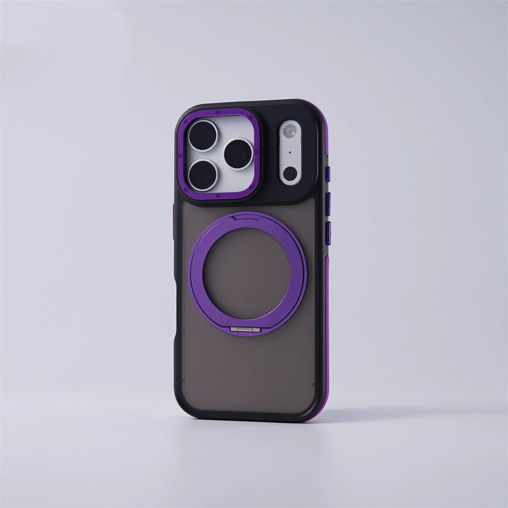 Shockproof MagSafe Case with 360° Rotating Ring Stand for iPhone 18 Series