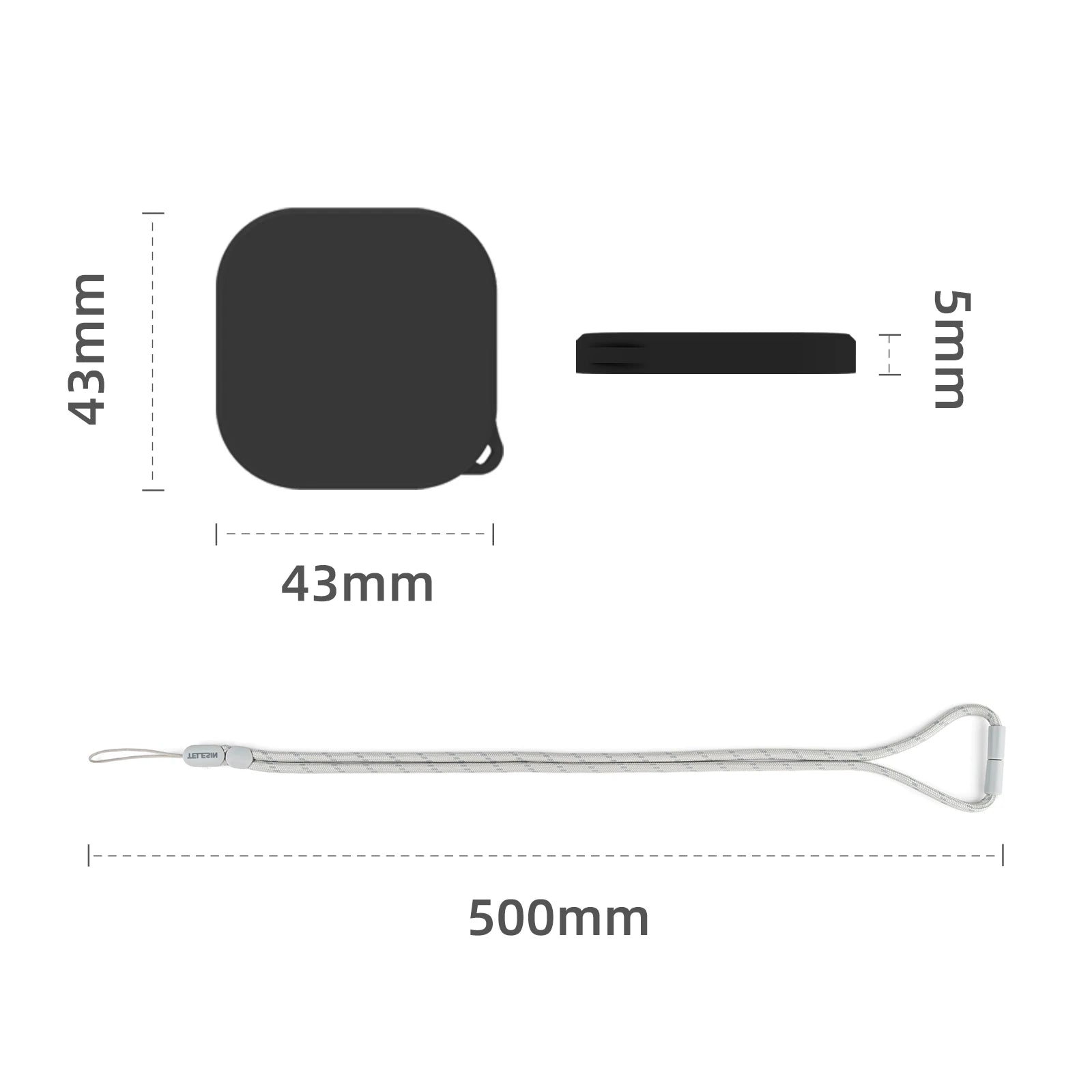 TELESIN Soft Silicone Case with Lens Cap & Wrist Strap for GoPro Hero