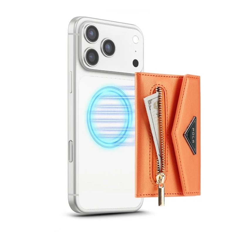 Luxury Leather Magnetic Wallet with Card Holder and Kickstand