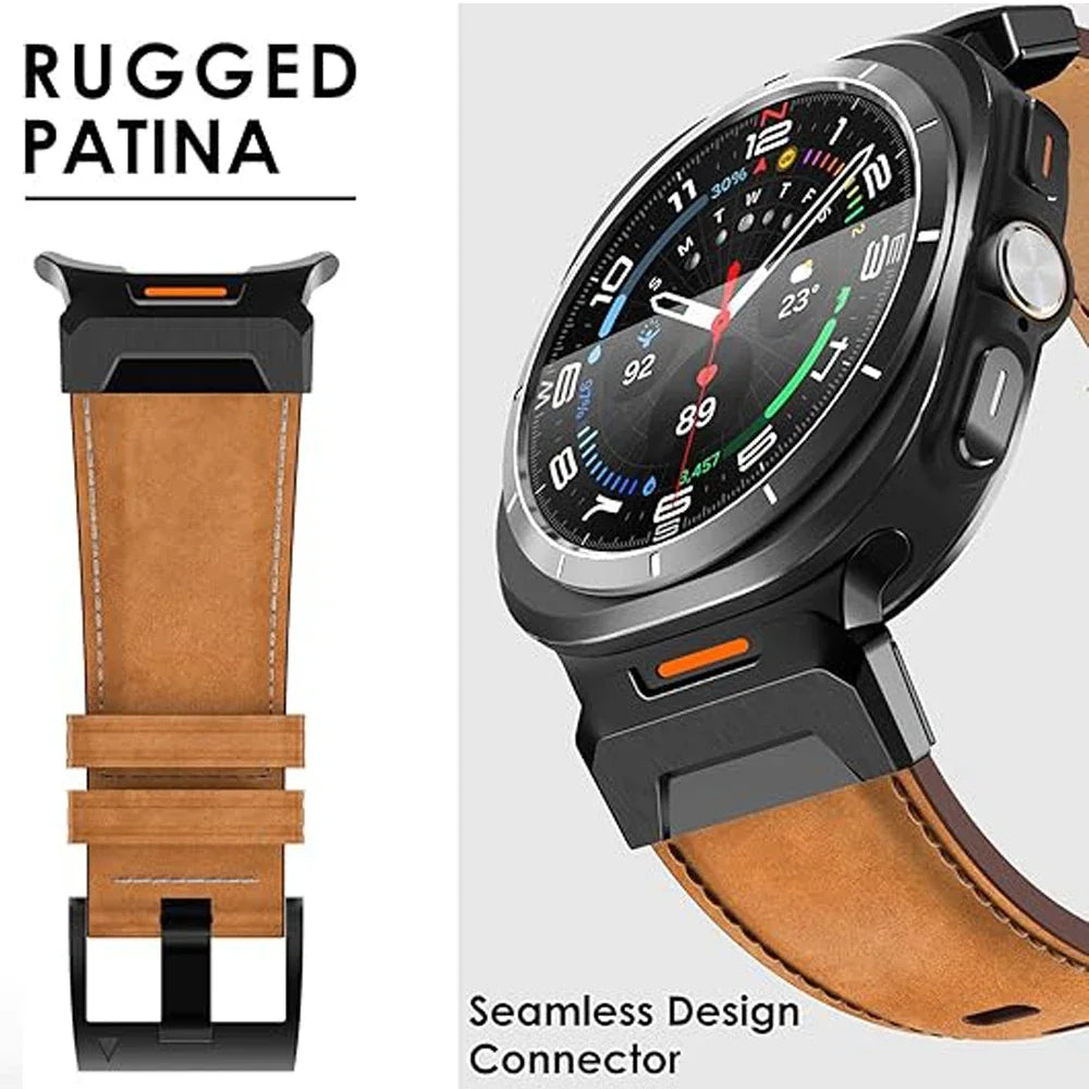 Stainless Steel & Leather Watchband for Samsung Galaxy Watch Ultra and Samsung Galaxy Watch Ultra (2025)