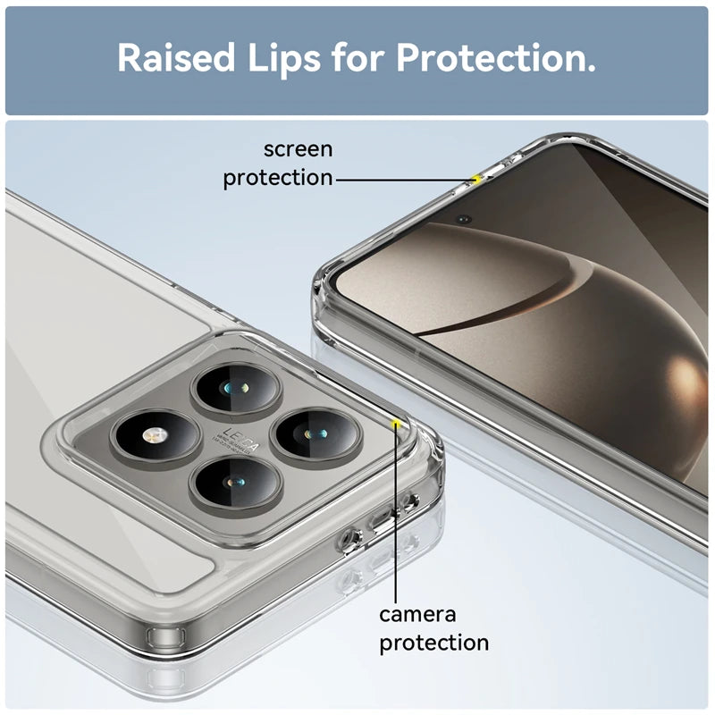 Premium Transparent PC and TPU Silicone Case for Xiaomi 14T Series