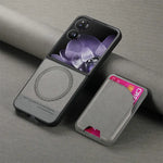 Samsung Galaxy Z Flip 7 Luxury Magnetic Leather Case with Card Holder