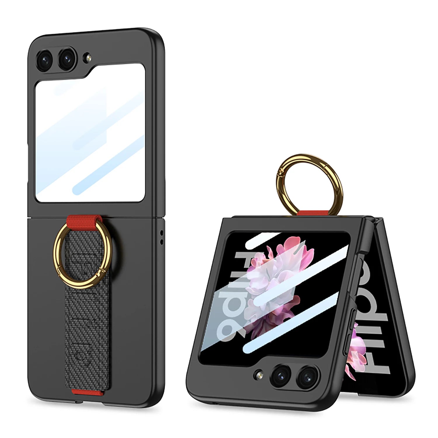 Shockproof Hard PC Case with Wrist Strap Ring for Samsung Galaxy Z Flip 6