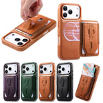 Premium Leather Case with Detachable Card Holder for iPhone 17 Series