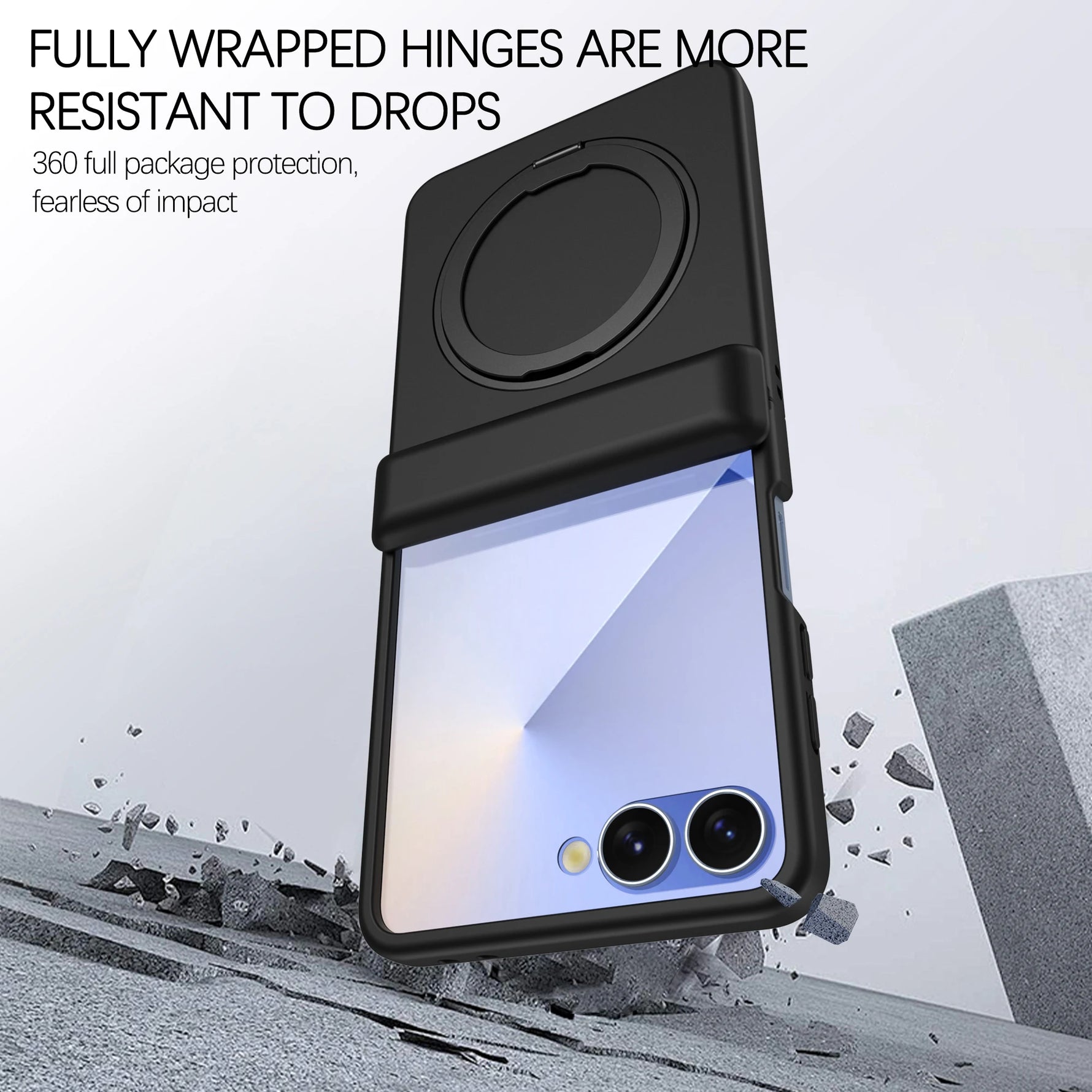 Skin Feel TPU Magnetic Case with 360° Rotating Bracket for Samsung Galaxy Z Flip 7