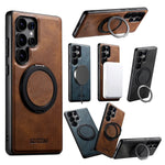 Samsung Galaxy S25 Ultra Magnetic Leather Case with Kickstand