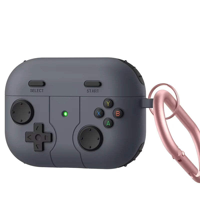 Game Controller Silicone Case with Metal Carabiner Clip for AirPods Pro 3