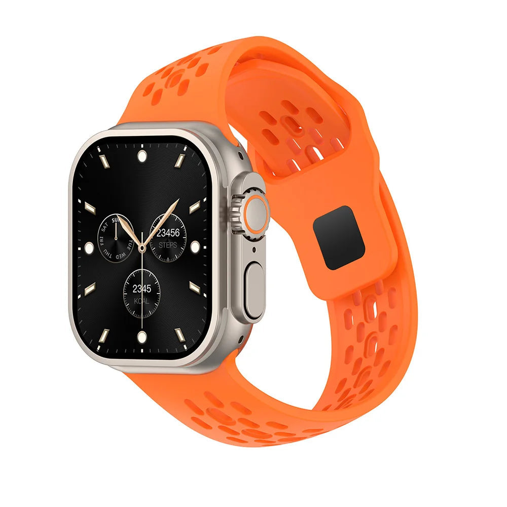 Perforated Silicone Tapered Band with Slot Connector for Apple Watch