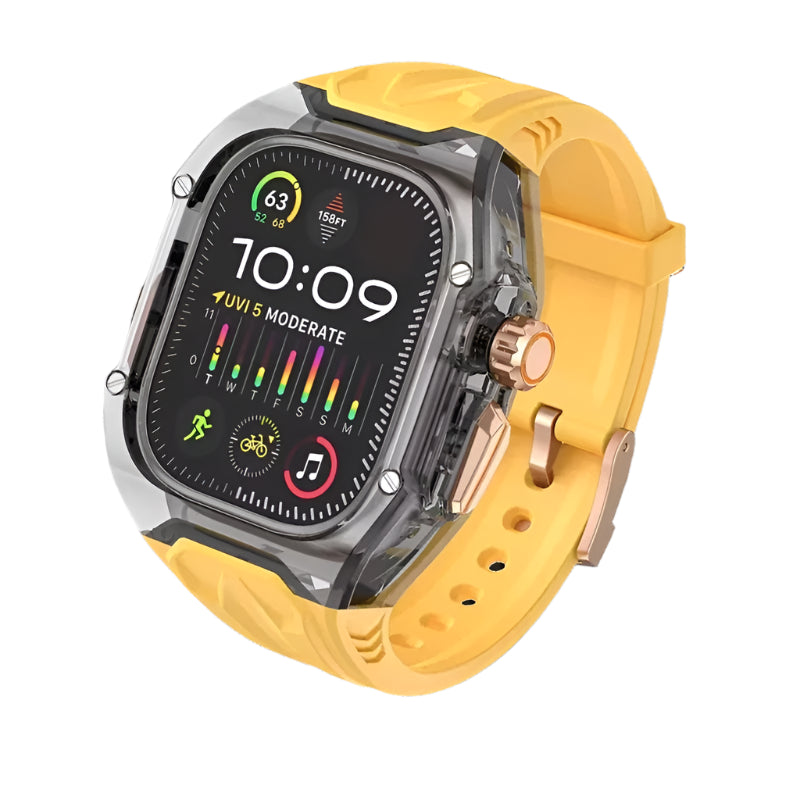 Luxury Transparent Case with Integrated Strap for Apple Watch