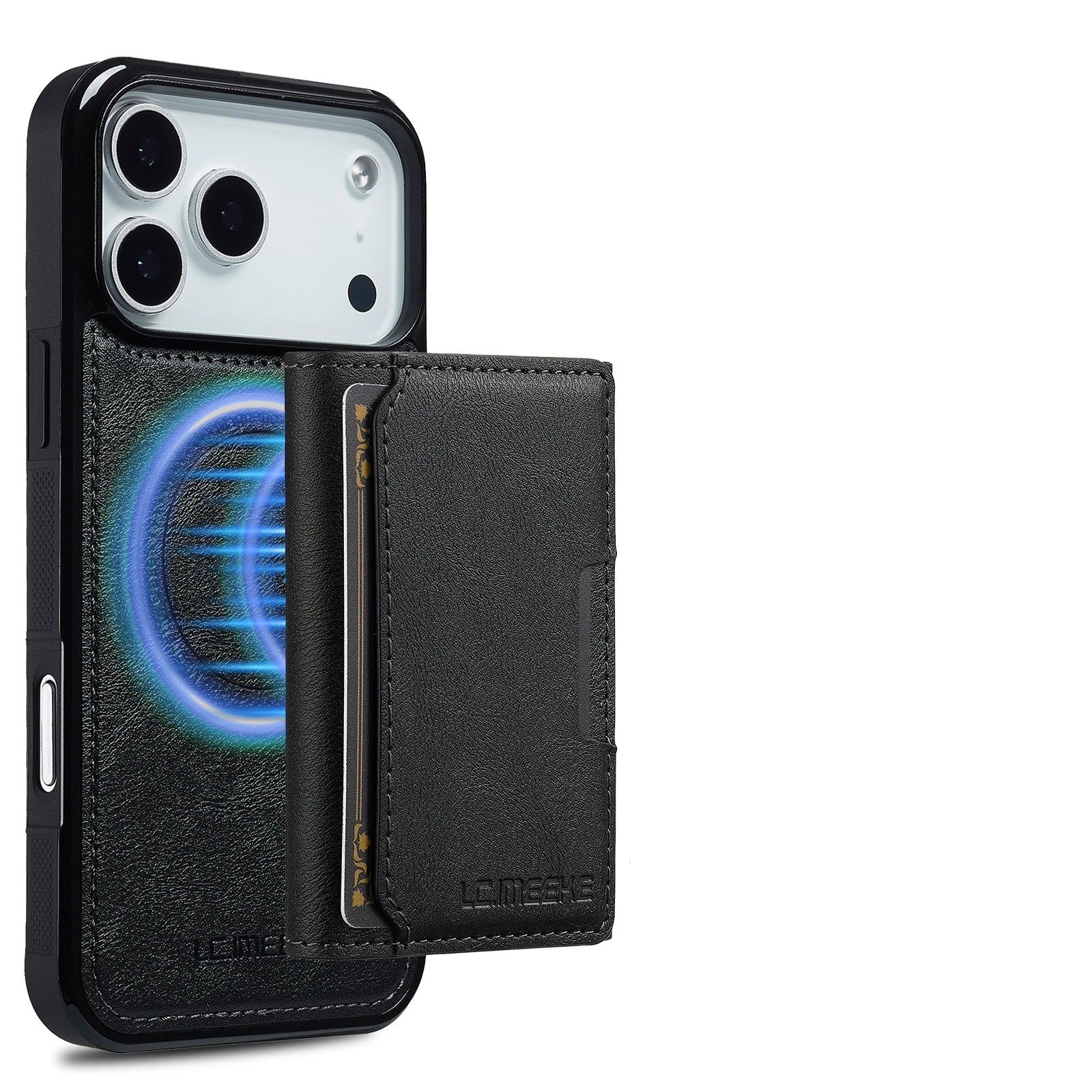 2-in-1 Detachable PU Leather MagSafe Case with RFID Card Slot for iPhone 17 Series