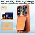 Luxury Executive Wallet Case with Privacy Camera Slide for Samsung Galaxy S26 Ultra
