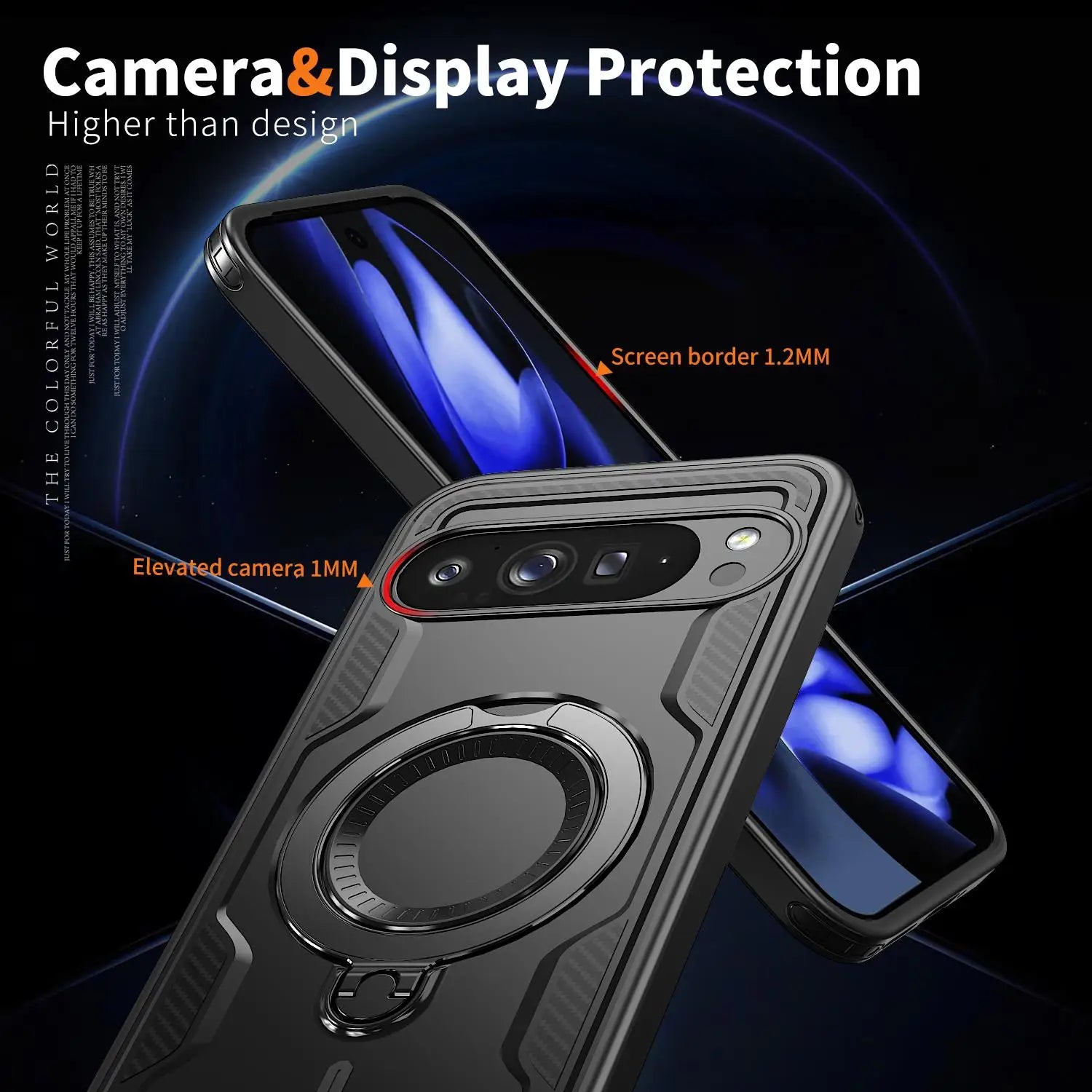 Google Pixel 10 Series Protective Magnetic Case with Rotating Ring Holder