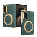 Luxury Textured Magnetic Leather Case with Kickstand for Samsung Galaxy Z Fold 8