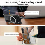 Crocodile-Embossed Leather Kickstand Case with 360° Rotating Ring for Samsung Galaxy Z Fold 6