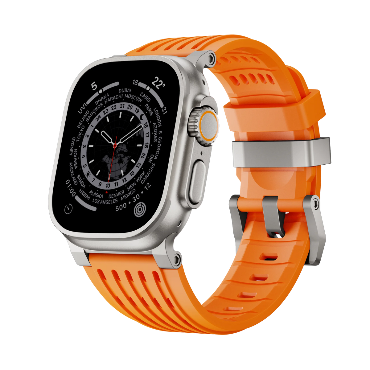 Perforated Silicone Band with Sweat-Wicking Ventilation for Apple Watch