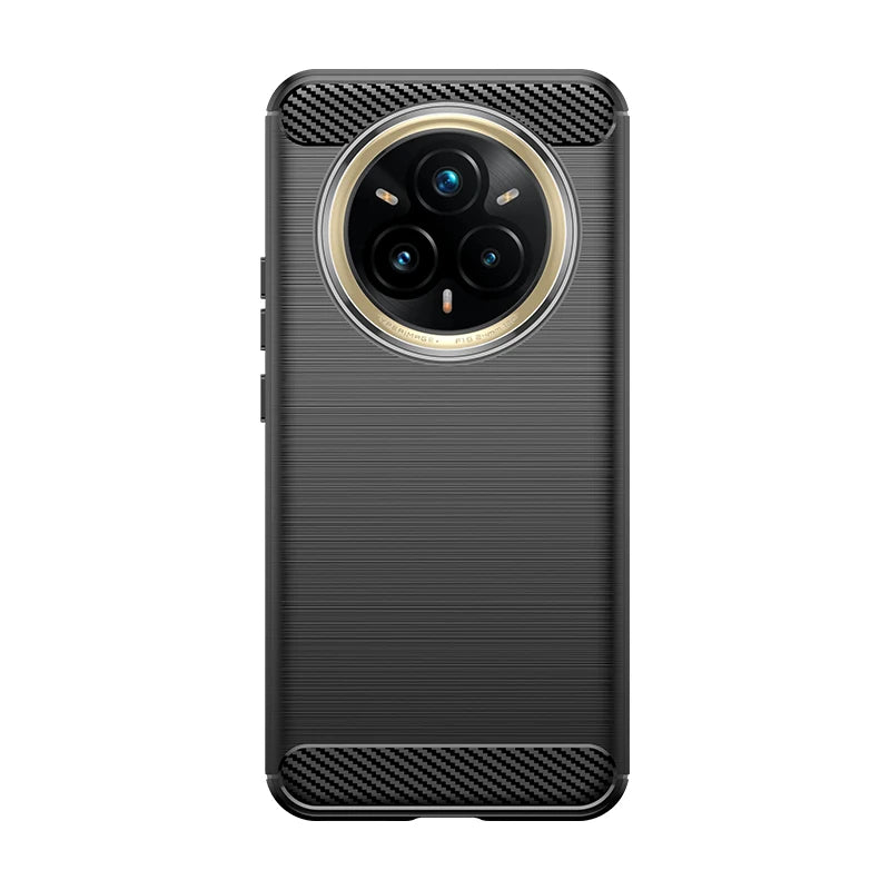 Shockproof Carbon Fiber Pattern Silicone Case for Realme 14 Pro Plus