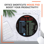 Round Keyboard Shortcuts Reference Mouse Pad