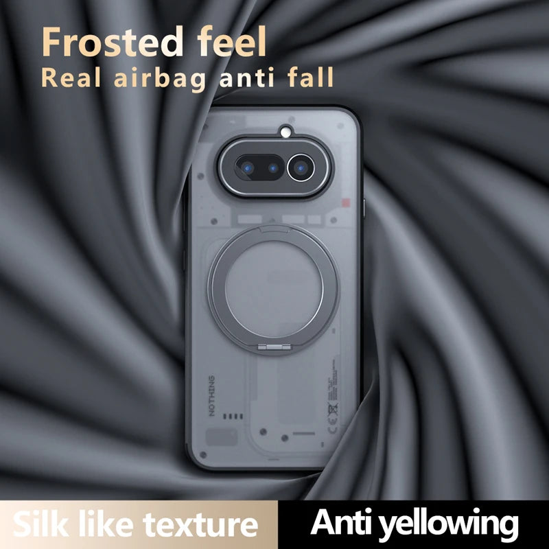 Nothing Phone 4a Translucent Anti-Fingerprint Magnetic Case with Ring Holder