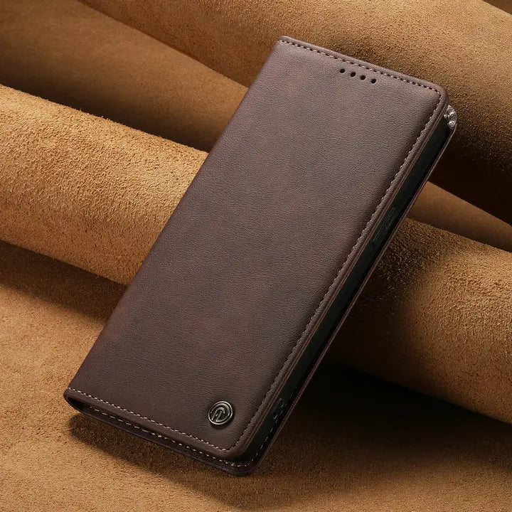 RFID-Blocking Leather Wallet Case with Magnetic Closure for Google Pixel 11 Series