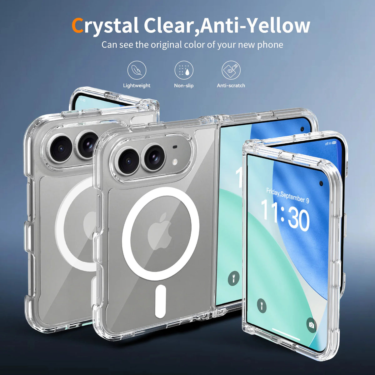 Clear Acrylic MagSafe Case with Shockproof Drop Protection for iPhone Duo