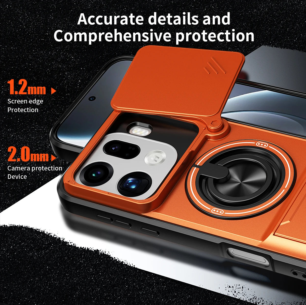 Luxury Protective Case with Rotating Ring Holder for OPPO Find X9 / X9 Pro