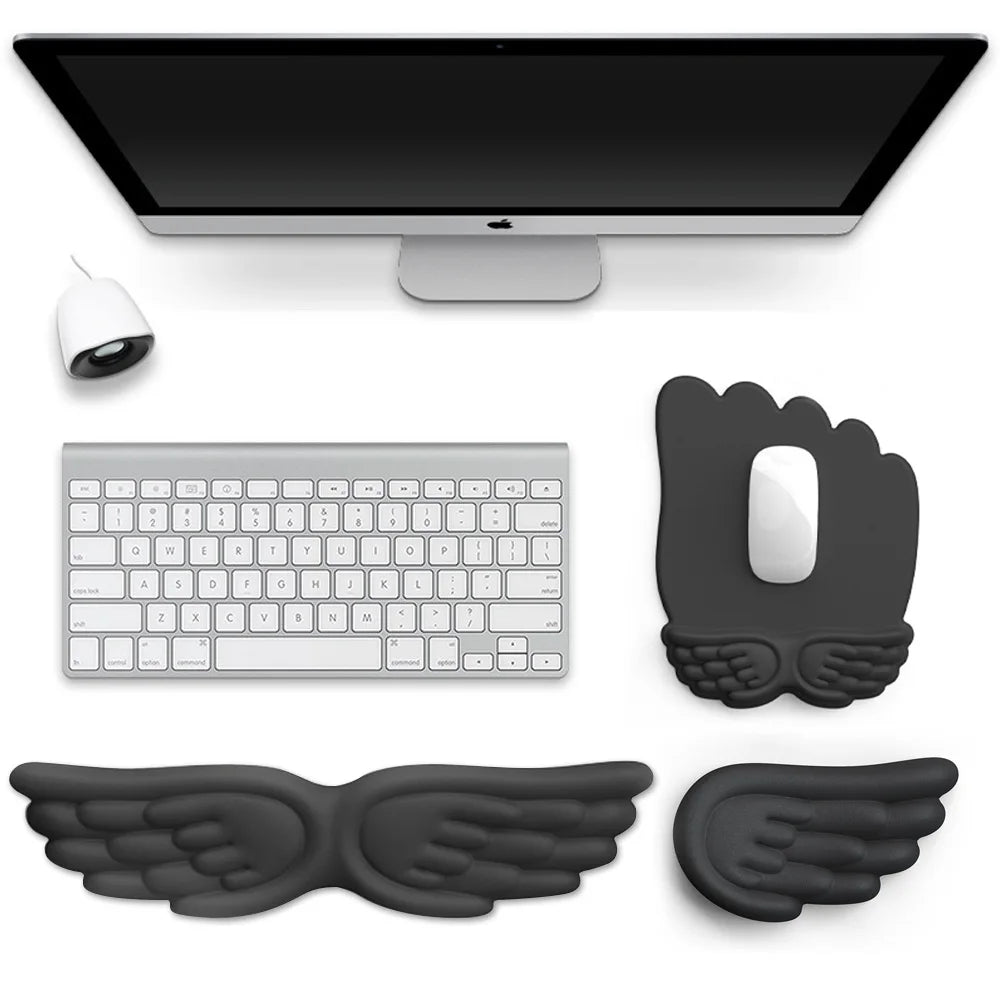 Memory Foam Wrist Support Mouse Pad & Keyboard Rest