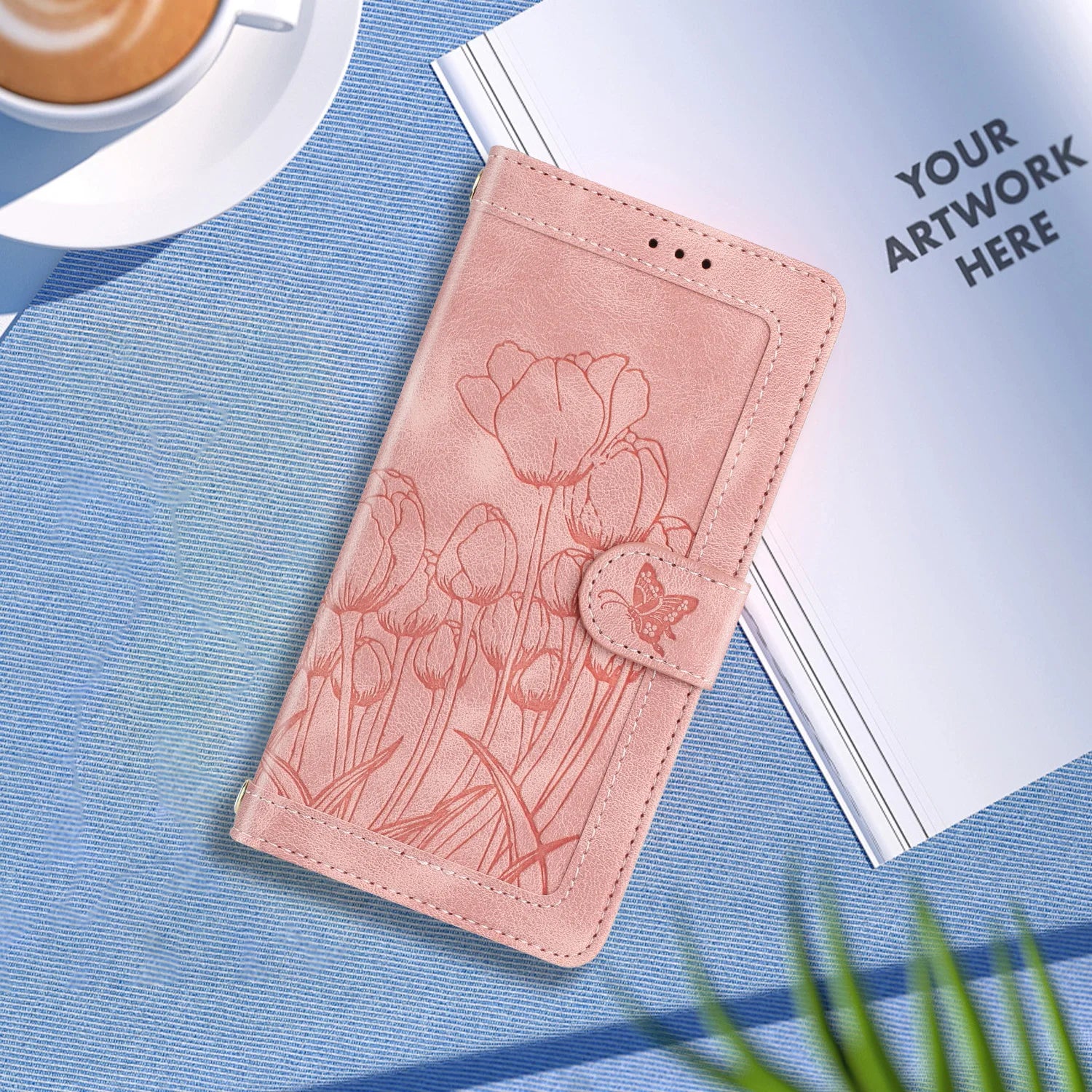 Leather Tulip Wallet Phone Case with Card Slots for Samsung Galaxy S26 Series