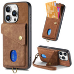 Shockproof Leather Wallet Case with Kickstand & Card Holder for iPhone 15 Series