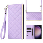 Rhombus PU Leather Crossbody Wallet Case for Samsung Galaxy S24 Series