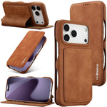 Premium Leather Flip Cover for iPhone 17 Series
