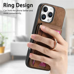 iPhone 16 Series PU Leather Case with MagSafe Support and Removable Card Holder