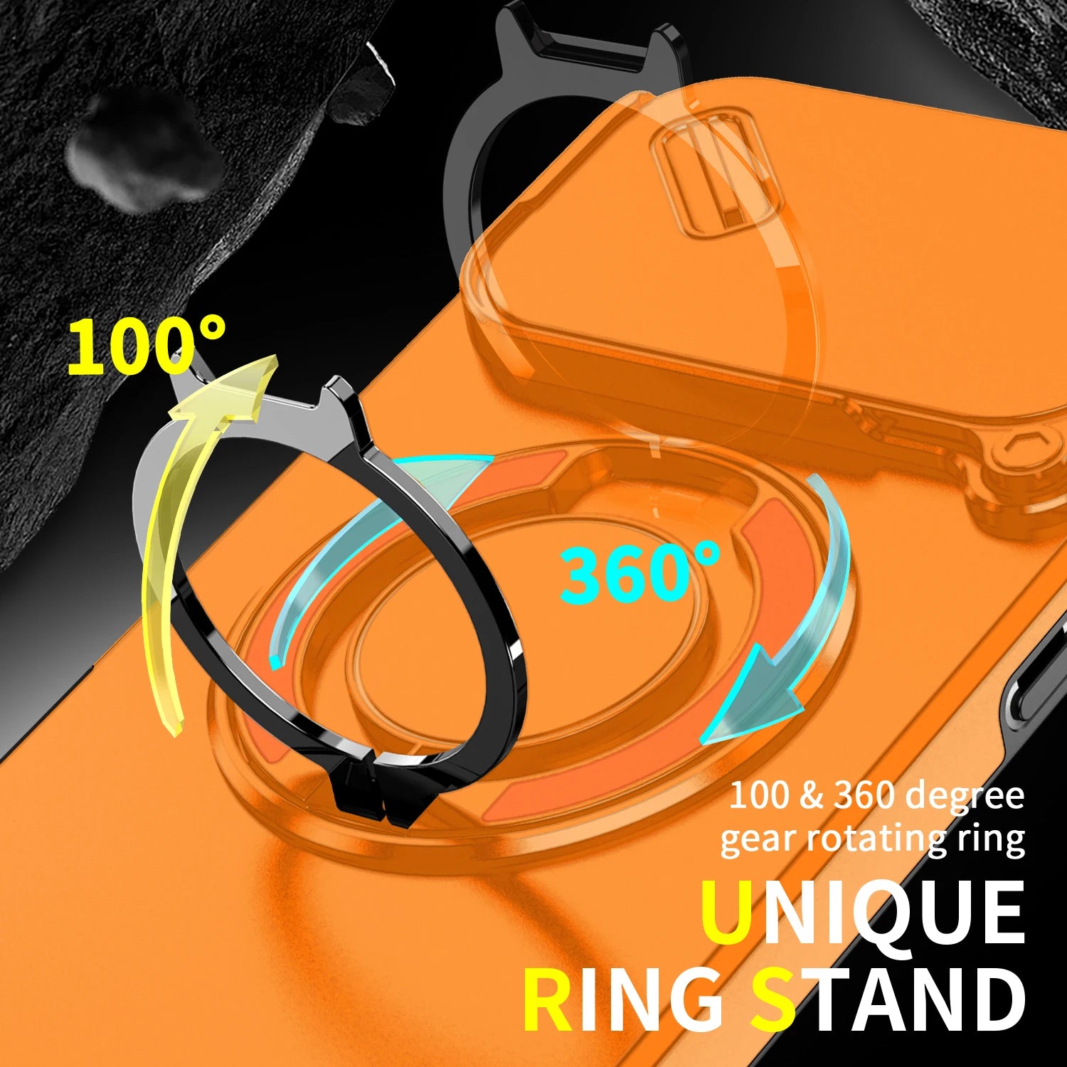 Durable Heavy Duty Case with Camera Slide Cover & Magnetic Ring Kickstand for iPhone 17 Series