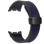 Leather and Silicone Watch Band with Magnetic Buckle for Samsung Galaxy Watch 9