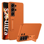 Shockproof Suede Leather Case with Hidden Stand for Samsung Galaxy S26 Ultra