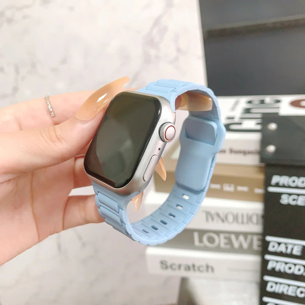 Durable Soft Silicone Watch Band for Apple Watch