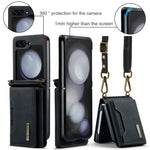 Crossbody Leather Wallet Case with Card Slots for Samsung Galaxy Z Flip 6