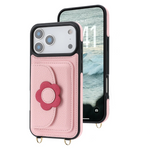 Crossbody Leather Wallet Case with Card Slots and Stand for iPhone 17 Series